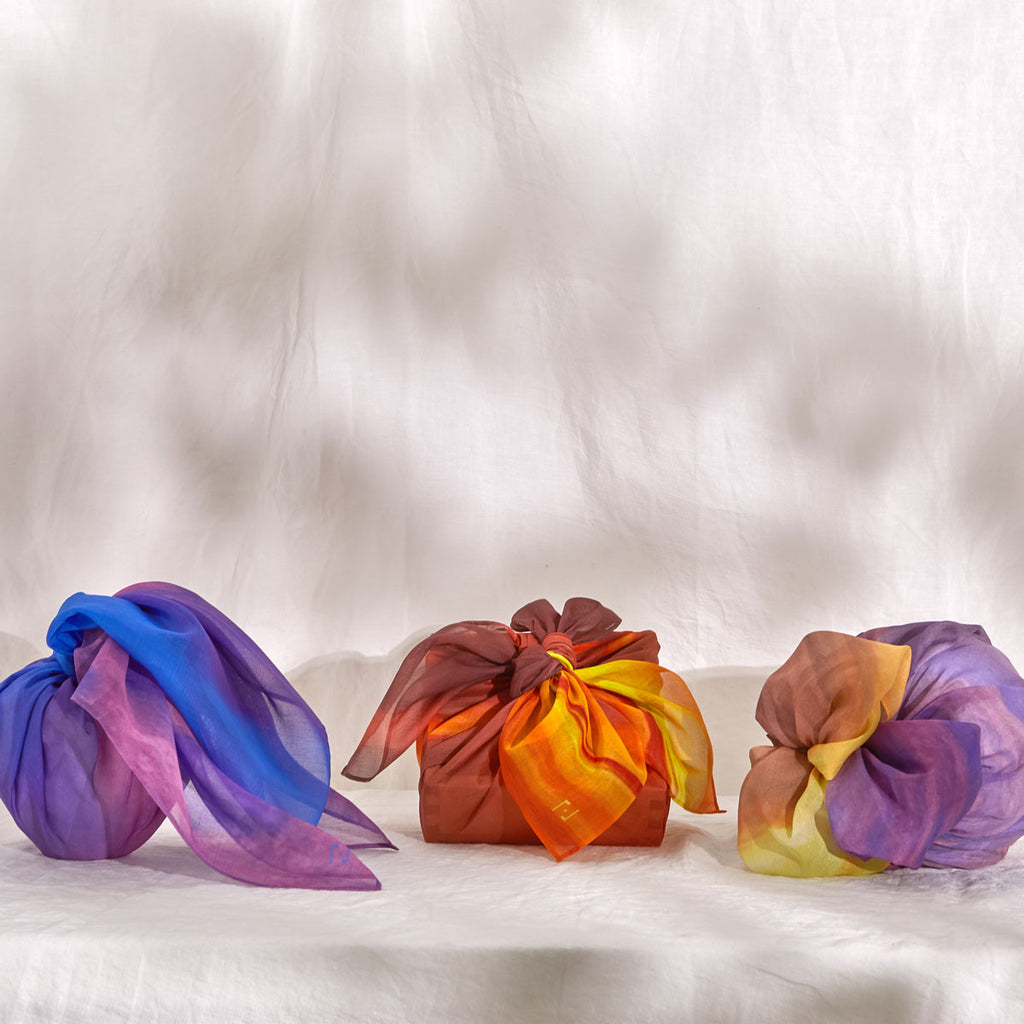 hinode 日の出 sunrise | cotton chiffon Furoshiki wrapping cloth